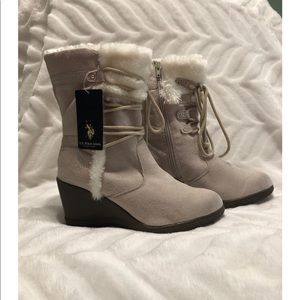 🌟Polo Faux Fur Wedge boots🌟NWT